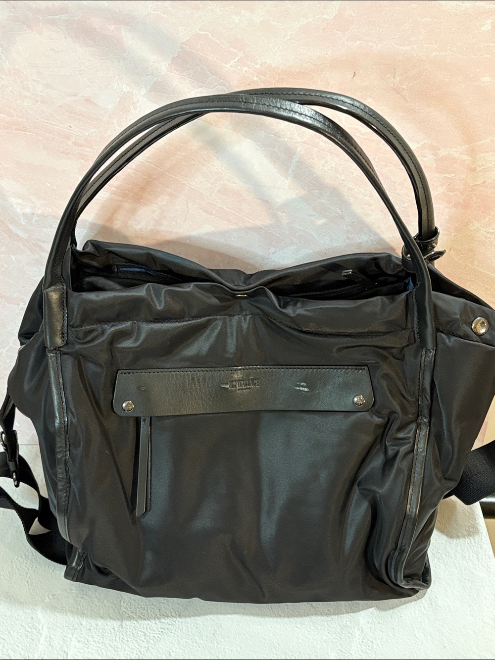 MZ Wallace Black Leather-Trim Tote Shoulder Strap/Handles/Zip top - Picture 13 of 13